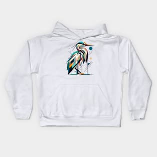 Geometric Heron Kids Hoodie